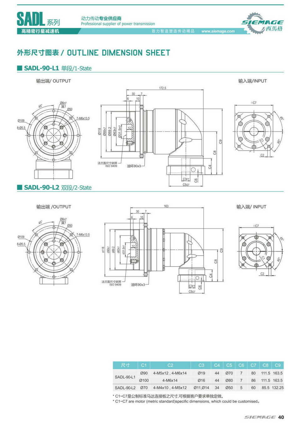 西马格法兰盘输出减速器SADL180